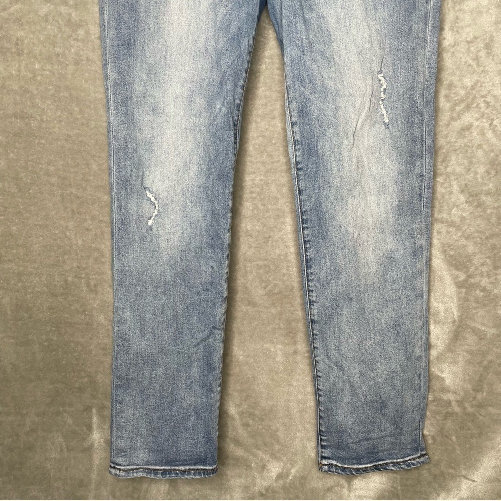 Kut from the Kloth Jeans Size 10 Straight Leg Ankle Distress Light Wash Stretch - Picture 3 of 12